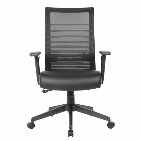 Boss Office Products Execuitve Mesh Task Chair with Antimicrobial Vinyl Seat B6566AM-BK